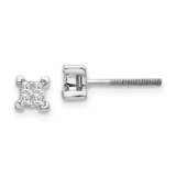 Princess Diamond Screwback Earrings 14k White Gold EM5469-025-WA, MPN: EM5469-025-WA, 883957273143