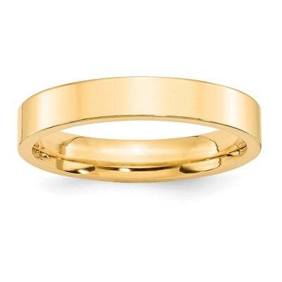 4mm Standard Flat Comfort Fit Band 14k Yellow Gold FLC040 Engravable, MPN: FLC040, 886774478777