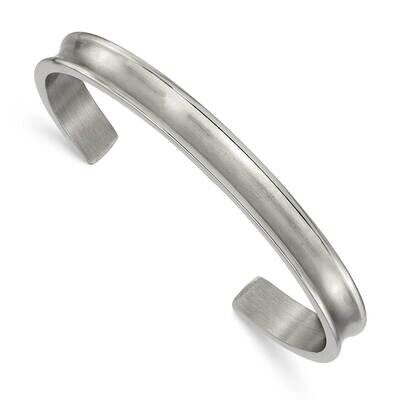 Brushed with Polished Edge 6.5mm Cuff Bangle Titanium TBB174, MPN: TBB174, 191101866081