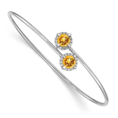 Citrine Flexible Bangle 14k White Gold BM4506-CI-012-WA, MPN: BM4506-CI-012-WA, 883957254609
