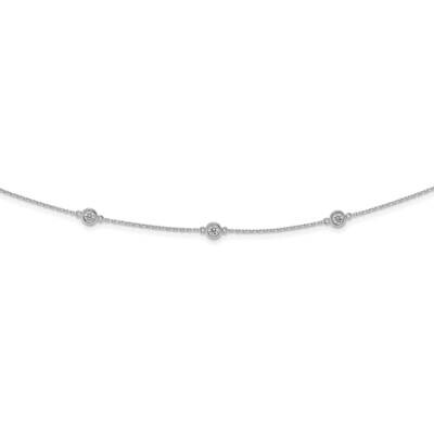 15 Station Cz 24 Inch Necklace Sterling Silver QG5633-24, MPN: QG5633-24, 883957823003