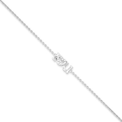 Diamond I Heart U Bracelet Sterling Silver QG3347-7.5, MPN: QG3347-7.5, 191101296062