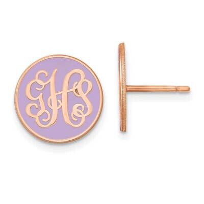 Epoxied Circle Monogram Post Earrings 14k Rose Gold XNE32R, MPN: XNE32R,