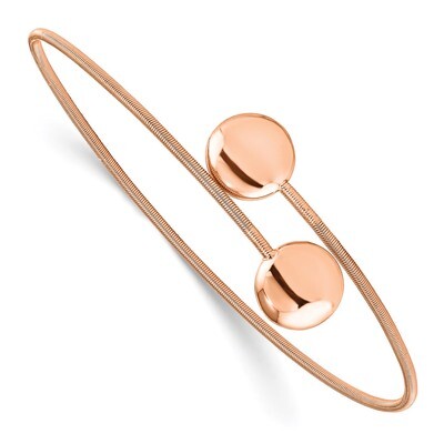 Leslie&#39;s Wire Flexible Bangle Sterling Silver Rose Gold Plated HB-QLF1046, MPN: QLF1046, 1911017429…