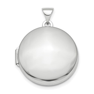 Domed 20mm Round Locket Sterling Silver Rhodium-plated Polished QLS841, MPN: QLS841, 886774114125
