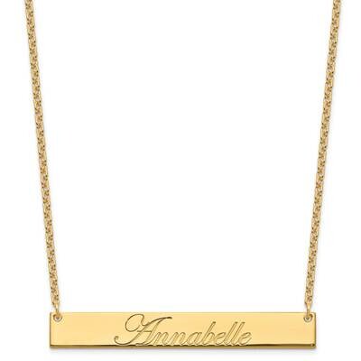 Large Polished Edwardian Script Bar Necklace Sterling Silver XNA1224GP, MPN: XNA1224GP,