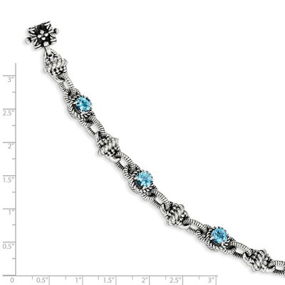 7.14 Swiss Blue Topaz 7.75 Inch Bracelet Sterling Silver QTC377, MPN: QTC377, 883957503707