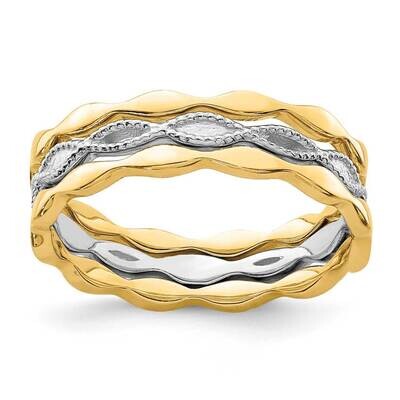 White Gold Set of 3 Stackable Rings 14k Gold R658, MPN: R658, 883957831985