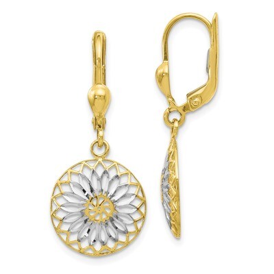 Leslie&#39;s White Rhodium Polished Leverback Earrings 10k Gold HB-10LE277, MPN: 10LE277, 191101553400