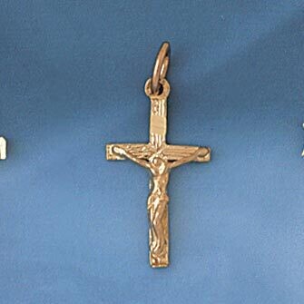 Dazzlers Jewelry Jesus Christ on Cross Pendant Necklace Charm Bracelet in Yellow, White or Rose Gol…