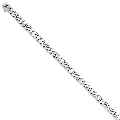 6mm Hand-Polished Curb Link Chain 9 Inch 14k White Gold WLK131-9, MPN: WLK131-9, 191101655180