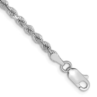2.75mm Diamond-Cut Rope Chain 8 Inch 10k White Gold 10K021W-8, MPN: 10K021W-8, 191101567797