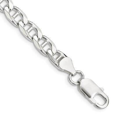 6.5mm Flat Cuban Anchor Chain 9 Inch Sterling Silver QFAN180-9, MPN: QFAN180-9,