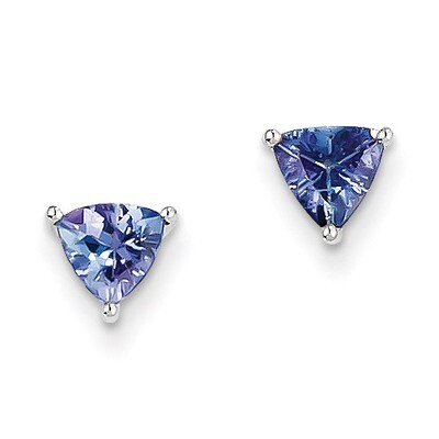 Tanzanite Post Earrings 14k White Gold XE2516TZ, MPN: XE2516TZ, 191101107191