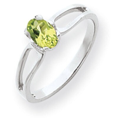 Peridot Checker Ring 14k white Gold 6x4mm Oval Y4634PC, MPN: Y4634PC, 883957564876