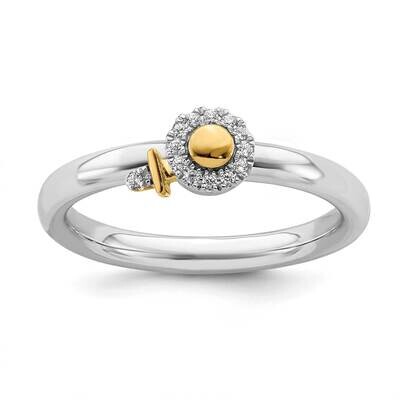 Venus Symbol Dia. Ring Sterling Silver &amp; Gold-plated QSK2168, MPN: QSK2168, 191101213403