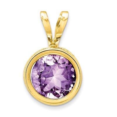 6mm Amethyst bezel pendant 14k Gold XP301AM, MPN: XP301AM, 883957232812