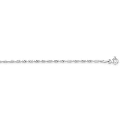 1.4mm Singapore Chain 18 Inch Sterling Silver Rhodium-Plated QFC68R-18, MPN: QFC68R-18,