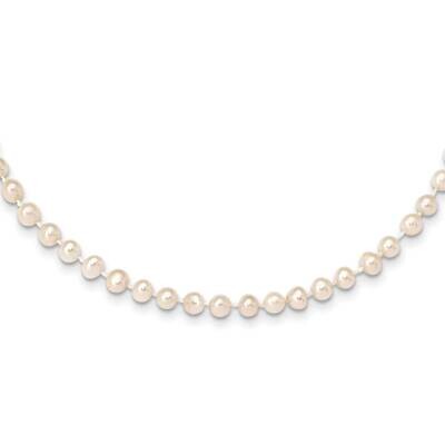 4-5mm White Near Round Freshwater Cultured Pearl Necklace 14k Gold WPN040-28, MPN: WPN040-28, 88395…