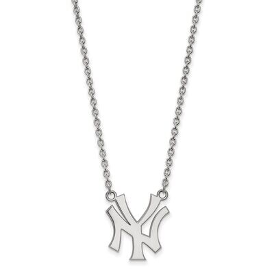 New York Yankees Large Pendant with Chain Necklace 14k White Gold 4W052YAN-18, MPN: 4W052YAN-18, 88…