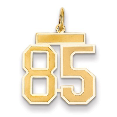 Number 85 Charm 14k Gold Medium Satin LSM85, MPN: LSM85, 883957076430