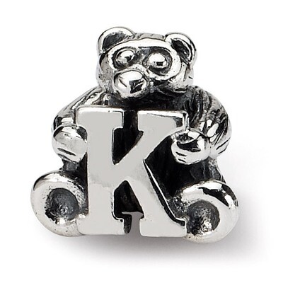 Letter K Bead - Sterling Silver QRS712K, MPN: QRS712K, 883957726762