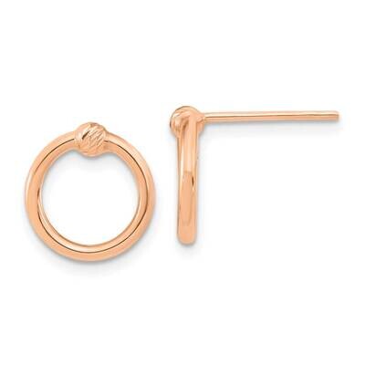 Polished &amp; Diamond-Cut Circle Post Earrings 14k Rose Gold TF1986R, MPN: TF1986R, 191101785481