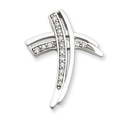 CZ Cross Pendant Sterling Silver QC5355