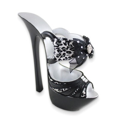 Silver Pin-Up Cheetah Platform Brush Holder GM11729