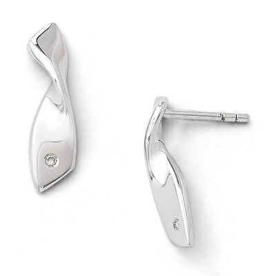 .02ct. Diamond Earrings Sterling Silver QW239, MPN: QW239, 883957315096