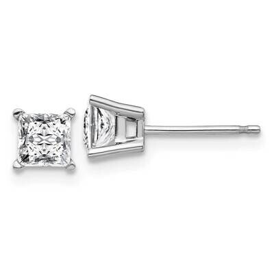 1ct. 4.5mm Princess G H I True Light Moissanite Earrings 14k White Gold WG364-9MT, MPN: WG364-9MT, …