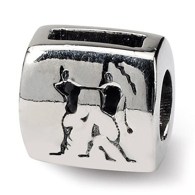 Gemini Zodiac Antiqued Bead - Sterling Silver QRS458, MPN: QRS458, 883957723655