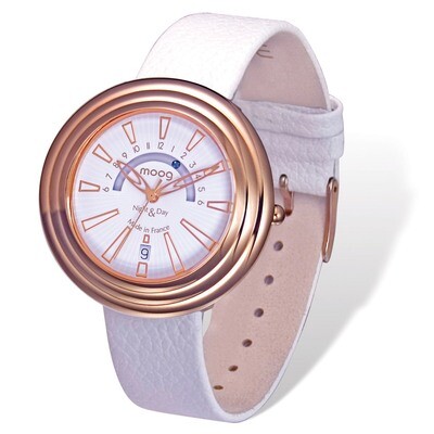 Moog Night &amp; Day Rose-tone White Band Watch - Fashionista, MPN: XWA4775,