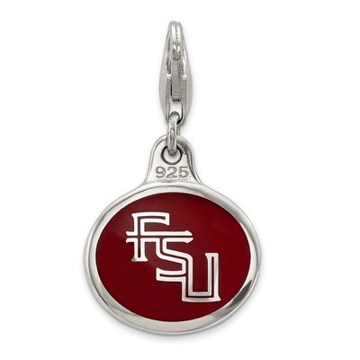 Enamel Florida State University with Lobster Clasp Charm Sterling Silver QCC1128