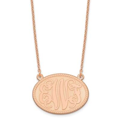 Small Brushed Monogram Necklace Sterling Silver Rose-plated XNA575RP, MPN: XNA575RP,