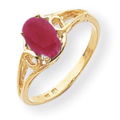 Created Ruby Ring 14k Gold 7x5mm Oval Y2205CR, MPN: Y2205CR, 883957540993