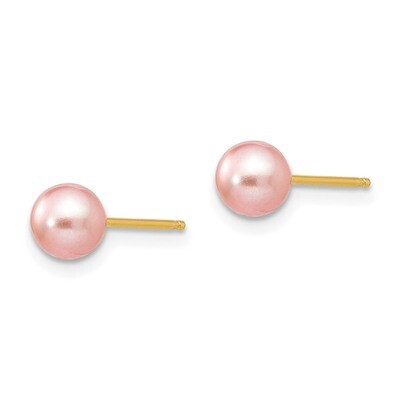 5.5mm Pink Fresh Water Cultured Pearl Earrings - 14k Gold SE144 by Madi K, MPN: SE144, 883957568980