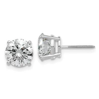 3ct. 7.5mm Round G H I True Light Moissanite Screwback Earrings 14k White Gold WG327-14MT, MPN: WG3…