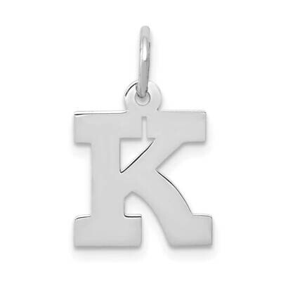 Block Initial K Charm 10k White Gold Small 10YC665K, MPN: 10YC665K,