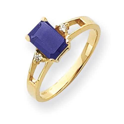 7x5mm Emerald Cut Sapphire Diamond Ring 14k Gold Y4757S_AA, MPN: Y4757S_AA, 883957665290