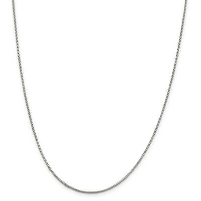 1.25mm Round Box Chain with 2 Inch Extender 18 Inch Sterling Silver QHX024E-18, MPN: QHX024E-18,