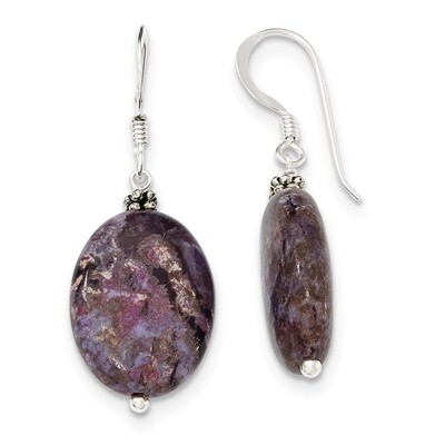 Dark Charoite Earrings Sterling Silver QE6176, MPN: QE6176, 191101189708
