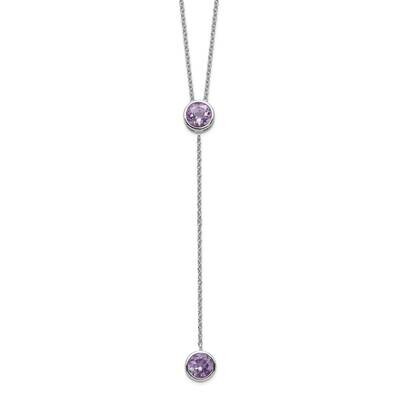 Amethyst with 2 Inch Ext. Y-Necklace Sterling Silver Rhodium-plated QG5563-16, MPN: QG5563-16, 1911…