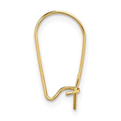 .027 inch Kidney Wire Component 14k Yellow Gold YG2756, MPN: YG2756,