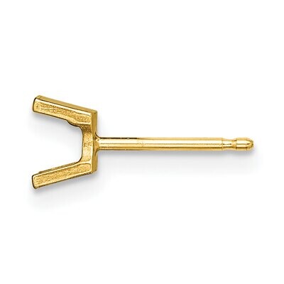 Round .06ct. Channel Post Earring Mounting 14k Yellow Gold YG351, MPN: YG351,