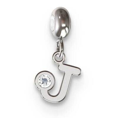 Memi Letter J with Swarovski Crystal Charm Sterling Silver Rhodium-plated ME111J-SS, MPN: ME111J-SS,