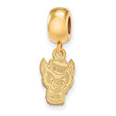 North Carolina State University Bead Charm Small Dangle Gold-plated Silver GP059NCS, MPN: GP059NCS,…