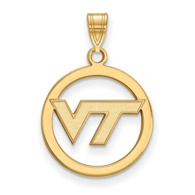 Virginia Tech Sm Pendant in Circle Gold-plated Silver GP027VTE, MPN: GP027VTE, 886774931371