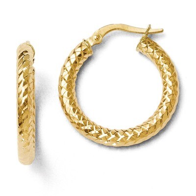 Leslie&#39;s ForeverLite Polished and Textured Hoop Earrings - 14k Gold HB-LE465, MPN: LE465, 886774268…
