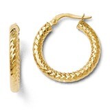 Leslie&#39;s ForeverLite Polished and Textured Hoop Earrings - 14k Gold HB-LE465, MPN: LE465, 886774268…